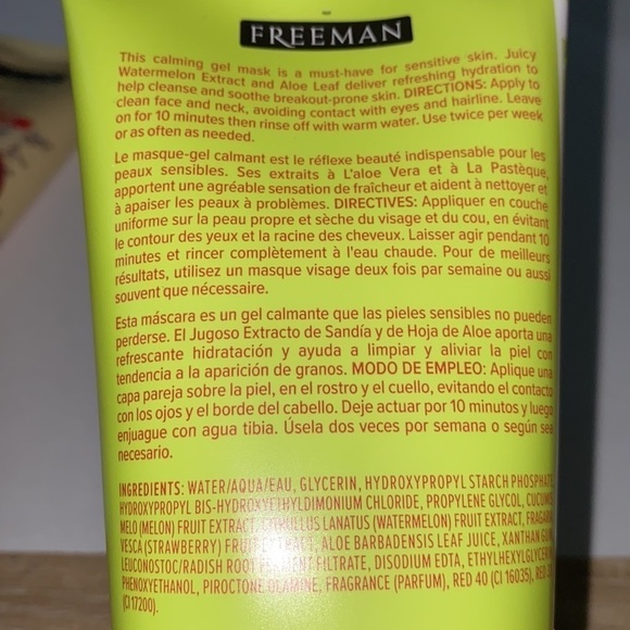 Freeman mask set clay and soothing gel mask apple vinegar and watermelon‎ NEW - Picture 5 of 5